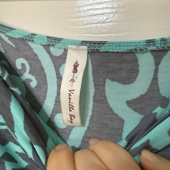 Vanilla Bay Women's Strapless Full Length Maxi Dress Teal Gray Size S - Picture 5 of 5